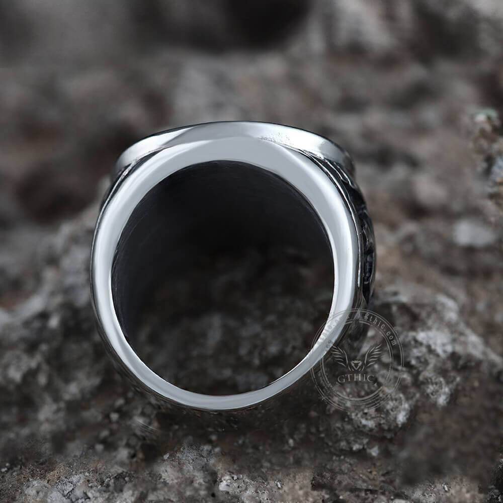 Anillo de acero inoxidable del Arcángel San Miguel