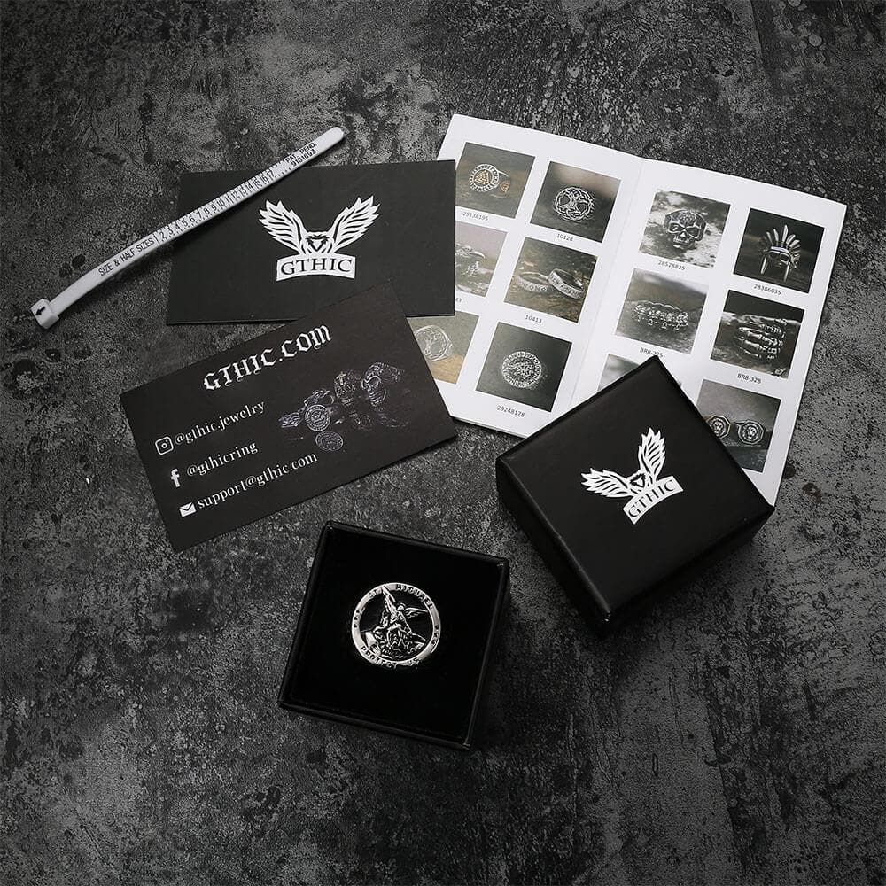 Anillo de acero inoxidable del Arcángel San Miguel