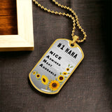 #1 Nana Personalized Dogtag Necklace Silver Mothers Day Gift - Army Tag Necklace, Dog Tag Necklace