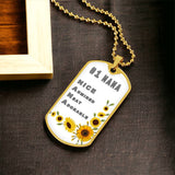 #1 Nana Personalized Dogtag Necklace White Mothers Day Gift - Army Tag Necklace, Dog Tag Necklace