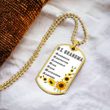 #1 Grandma Personalized Dogtag Necklace White Mothers Day Gift - Army Tag Necklace, Dog Tag Necklace