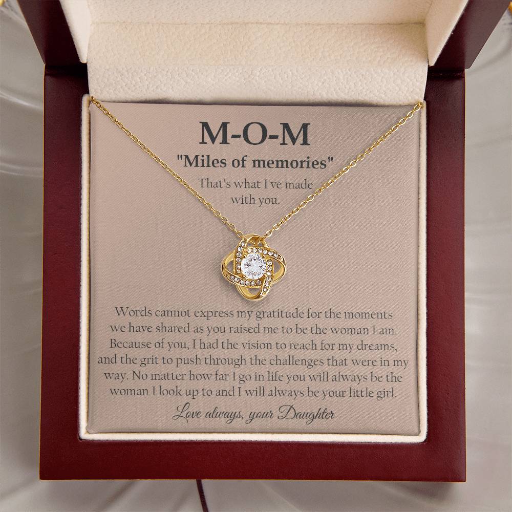 To My Mom Necklace Sentimental Gift For Mom Daughter Mother Jewelry Gift Mother's Day Birthday Present Love Knot Necklace