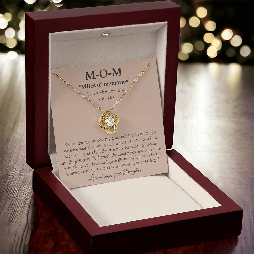 To My Mom Necklace Sentimental Gift For Mom Daughter Mother Jewelry Gift Mother's Day Birthday Present Love Knot Necklace