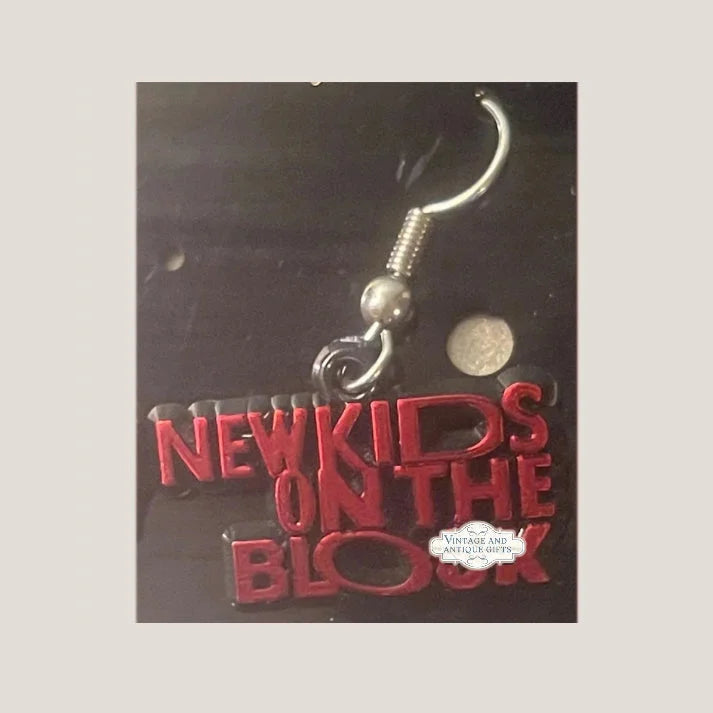 Authentic NKOTB Red Block Earrings from 1991 Boy Band Craze