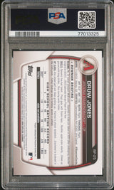 Tarjeta de béisbol Topps Bowman Druw Jones #BP25 de Paper Prospects Rookie RC, calificada en 2023, PSA 10 Gem Mint