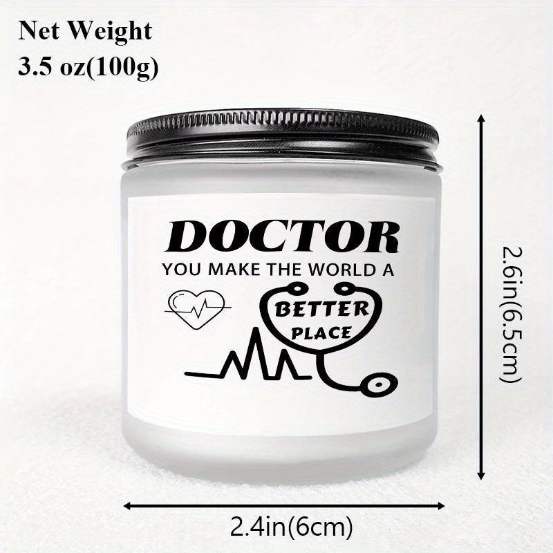 Glass Doctor Themed Lavender Scented Candle - Appreciation Gift for Medical Professionals, Future & Country Doctors, Retirement & Birthday Present, No Electricity Needed, Ideal for Men & Women