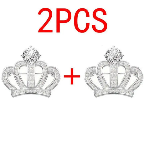 Korean Version Of Fashionable Crown Rhinestone Brooch - Headwear - Lootquake