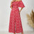 Ladies' Printed Square Neck Fashionable Loose Vacation Style Jumpsuit - Lootquake