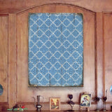 Arte mural rústico de madera azul con gráficos de G. DeBrekht - Decoración floral ornamental - 95003B