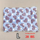 Manta rectangular para mascotas, resistente a la suciedad y para todas las estaciones - Cómoda cama con estampado de pata de perro y corazón (1 unidad)