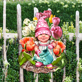 Blossom Gnome Easter Wreath Door Decor by D. Gelsinger - Easter Spring Decor - 8461063H-DG