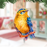 Adornos decorativos de madera con pájaros del bosque, juego de 3, de G. Debrekht - Decoración de vida silvestre - 8091005-S3