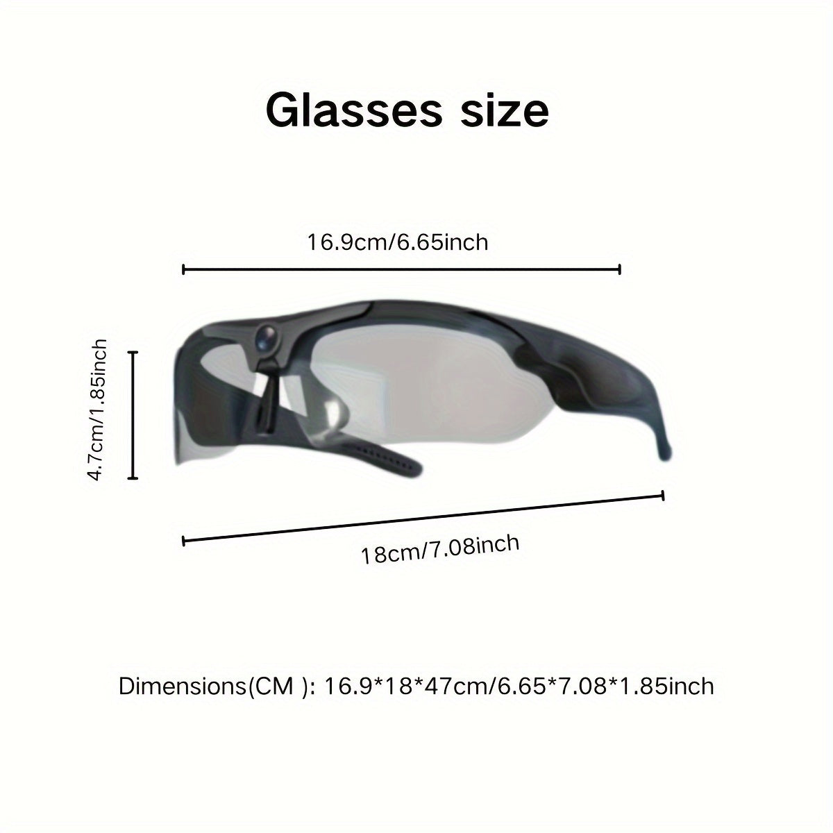 1080P HD Video Camera Glasses, Outdoor Sports DV Camera, Smart Glasses, Wide-Angle 120 ° Glasses Camera, Body Camera, Cycling, Motorcycle, Bicycle, with 64GB Storage Card