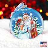 Christmas Workshop Glass Ornament Limited Edition by G. DeBrekht - Christmas Santa Snowman Decor - 73888