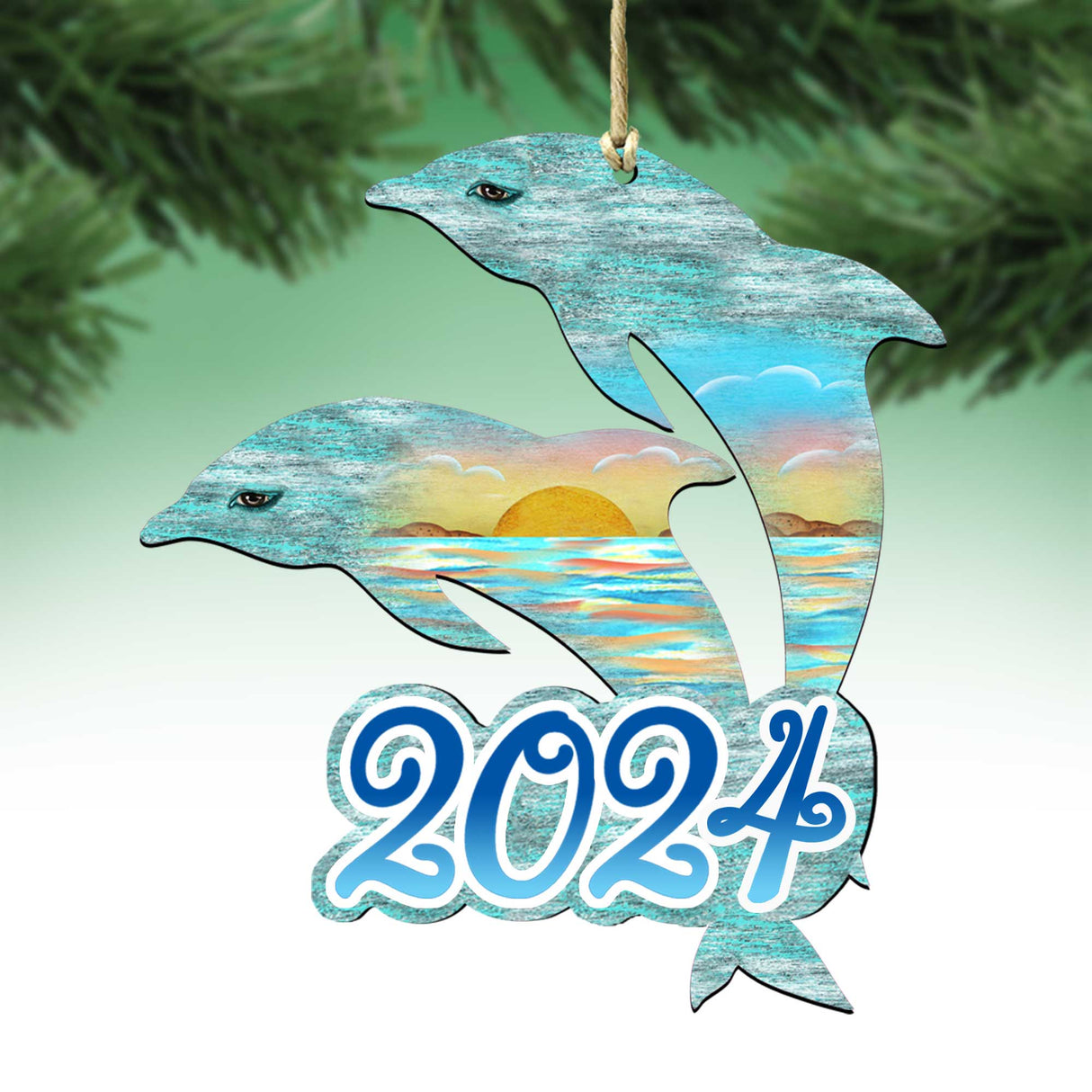 Coastal Holiday Decor - 2024 Dated Coastal Celebration Wooden Ornaments by G. Debrekht - 8198519-D24
