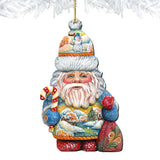 Adornos de madera de Papá Noel Winter Wonders de G. DeBrekht - Decoración navideña de muñeco de nieve de Papá Noel - 81519184