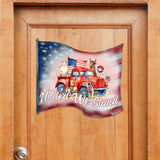Front door welcome sign American flag United we stand Front porch Patriotic wreath Main entrance banner Welcome sign - Wooden front porch decor - 933106H