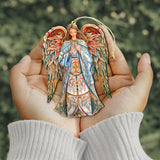Elegant Angel of Hope Wooden Ornaments by G. DeBrekht Nativity Holiday Decor - 8611073