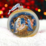 From Stable to Savior Lg Glass Ornament by G.Debrekht - Nativity Holiday Decor - 73956G