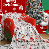 1 manta navideña de felpa, suave y cómoda, ideal para sofá, oficina, cama, camping, viajes, regalo de Navidad.