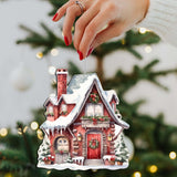 Christmas Houses Decorative Wooden Ornaments Set of 3 by G. Debrekht - Christmas Decor - 8091024-S3