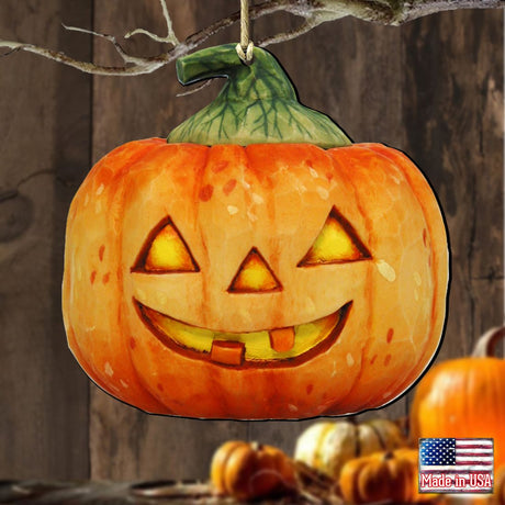 Halloween Pumpkin Wooden Ornaments by G. DeBrekht - Thanksgiving Halloween Decor - 8158414-2