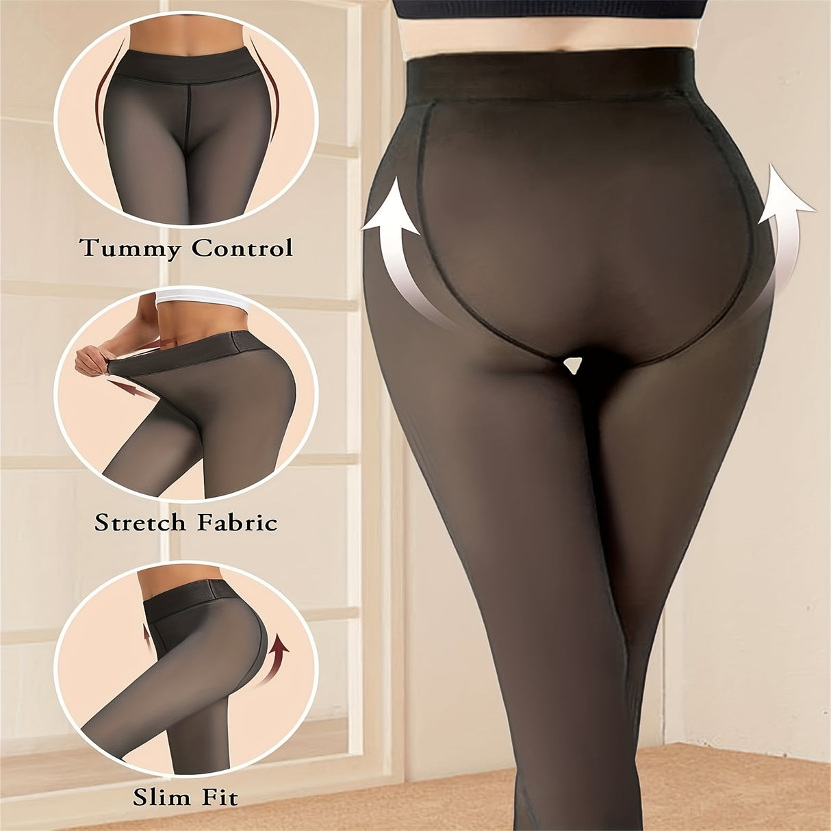 1 paire de leggings d'hiver épais pour femmes ; chaussettes chaudes et fines avec pieds ;
