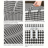 2pcs/5pcs Extra Large Capacity Stylish Houndstooth Storage Boxes - Durable, Space-Saving Closet Organizers with Handles for Easy Clothes, Blanket Storage and Organization at Home and Office