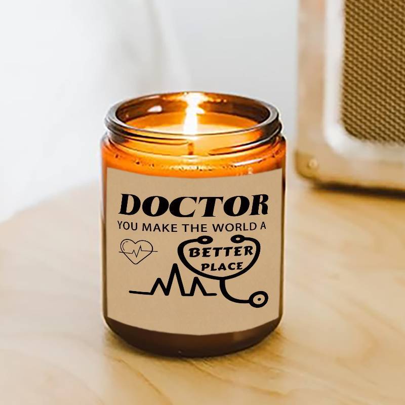 Glass Doctor Themed Lavender Scented Candle - Appreciation Gift for Medical Professionals, Future & Country Doctors, Retirement & Birthday Present, No Electricity Needed, Ideal for Men & Women