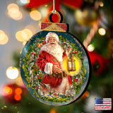 Enchanted Christmas Wreath Wooden Ornaments by Gelsinger - Christmas Santa Snowman Decor - 8021051-1003