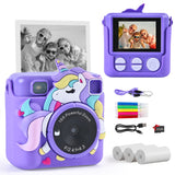 Kids Camera Instant Print, 2.4'' 1080P HD Digital Camera For Kids, Kids Digital Camera With 32GB Card & Print Paper, Photo Creator Instant Camera Toys Christmas Birthday Gifts Toys For Girls Boys