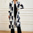 Women's Jacket Color Block Long Outer Sleeve Cardigan Casual Coat Open Front Coat Black - Lootquake