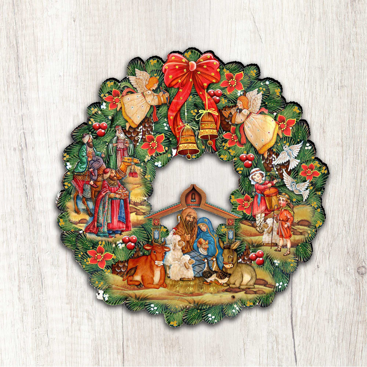 Nativity Holiday Door Wreath by G. DeBrekht - Nativity Holiday Decor - 8185314H