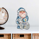 White Tiger Santa Christmas Door Decor by G. DeBrekht - Christmas Santa Snowman Decor - 8118091H