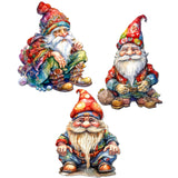 Christmas Gnomes Wooden Clip-on Ornaments Set of 3 by G. Debrekht - Christmas Decor - 8091031C-S3