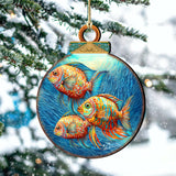 Beach Themed Ornaments - Rainbow Fish Wooden Ornaments by G.Debrekht Coastal Holiday Decor - 8688178