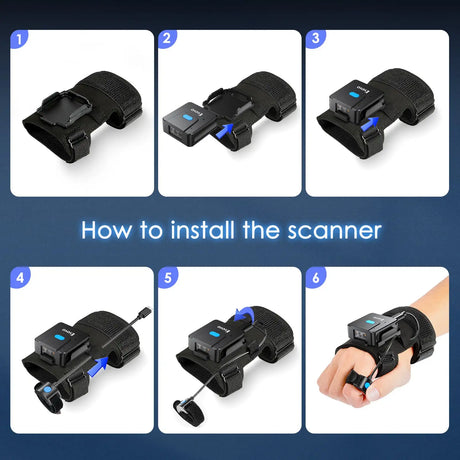 Portable Two-dimensional Wrist Barcode Scanner Gloves Bluetooth Scanner - Lootquake