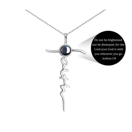 Loved Creations Faith Cross Necklace For Women | Sterling Silver Religious Jewelry | Christian Gifts Bible Verse Pendant Necklaces Joshua 1:9 - Lootquake