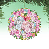 Bunny Love Wreath Wooden Ornaments by G.DeBrekht - Easter Spring Decor - 8185301-4