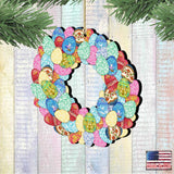 Easter Eggs Wreath Wooden Ornaments by G. DeBrekht - Easter Spring Decor - 8185310