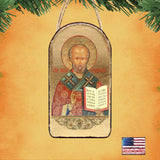 Saint Nicholas Religious Orthodox Sacred Icon Ornament - Inspirational Icon Decor - 87021