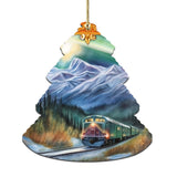 Arctic Aurora Express Tree Wooden Ornaments by G.Debrekht - Wildlife Holiday Decor - 870001
