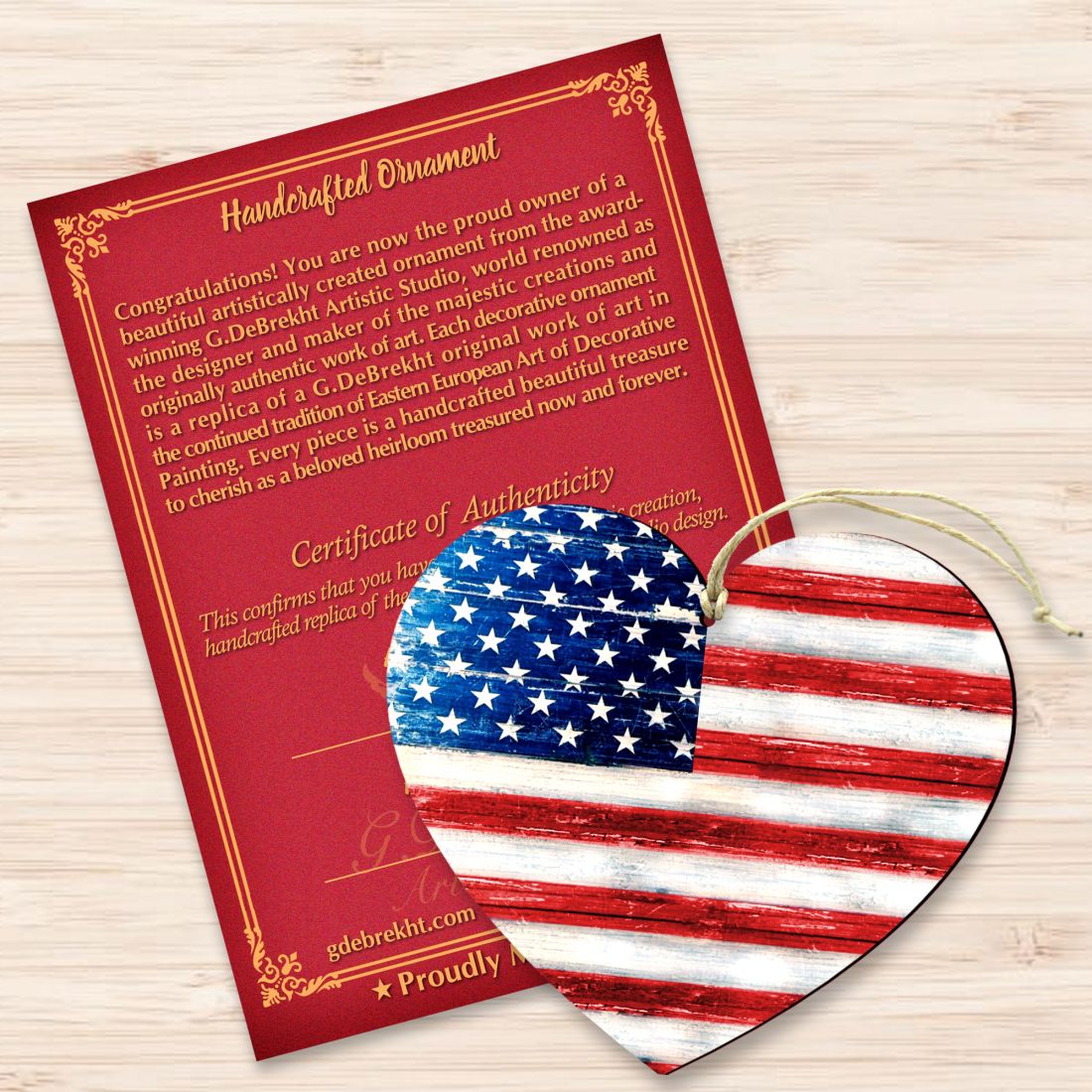 Flag Land that I Love Wooden Ornaments - American Patriotic Decor - 8198915