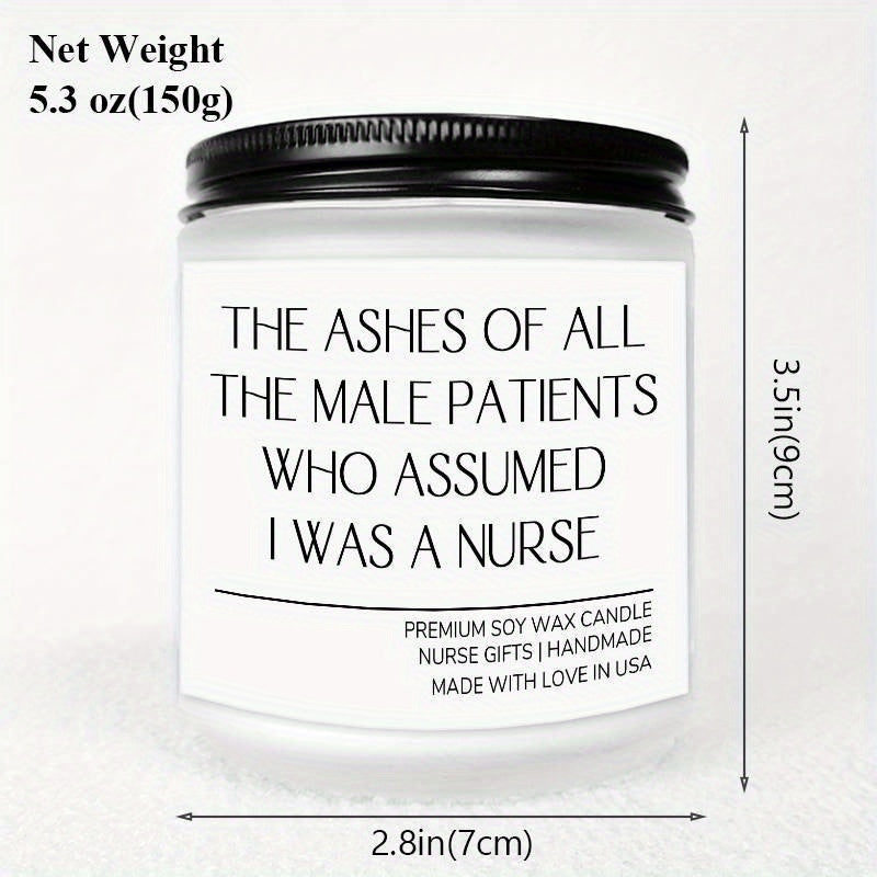 1pc Round Single-wick Scented Candle, 5.3Oz, Soy Wax, Beeswax, with Bow, in Glass Bottle, Extra Long Burn Time (12 Hours Or More), for Birthday, Labor and Delivery Nurse, Nurse Practitioner, Nursing School Student, Paramedic,
