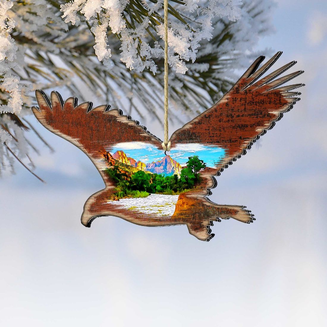 Eagle Shaped Wooden Ornaments by Nature Wonders - Wildlife Holiday Decor - 8198233