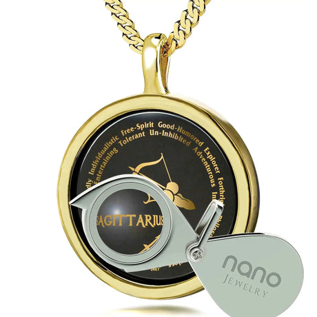 Sagittarius Necklaces for Lovers of the Zodiac 24k Gold Inscribed - Lootquake