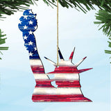 Adornos rústicos de madera de la Estatua de la Libertad - Decoración patriótica estadounidense - 8198918