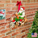 Merry Christmas Santa Door Decor By Susan Winget - Christmas Santa and Snowman Decoration