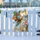 Decoración navideña para puerta con San Nicolás de D. Gelsinger - Decoración navideña con Papá Noel y muñeco de nieve - 8461067H-DG