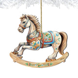 Adornos de madera con forma de caballo balancín de G. Debrekht - Decoración navideña - 8100196-2